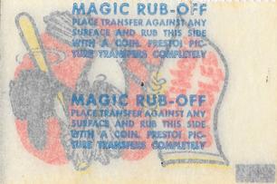 1961 Topps - Magic Rub-Offs #NNO Baltimore Orioles Back
