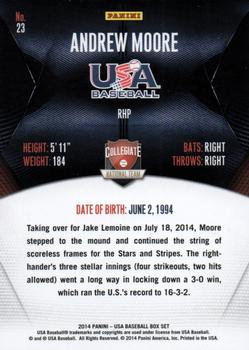 2014 Panini USA Baseball #23 Andrew Moore Back