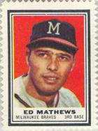 1962 Topps - Stamps #NNO Eddie Mathews Front