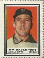 1962 Topps - Stamps #NNO Jim Davenport Front