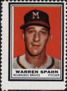 1962 Topps - Stamps #NNO Warren Spahn Front