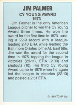 1985 TCMA Cy Young Award Winners #NNO Jim Palmer Back