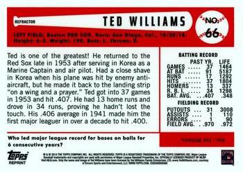 2014 Topps - Ted Williams Gold Refractors #66 Ted Williams Back