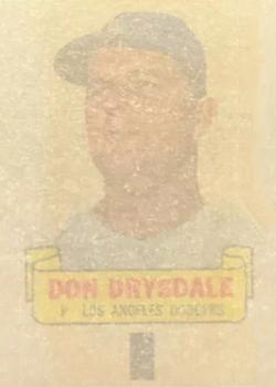 1966 Topps - Rub-Offs #NNO Don Drysdale Back