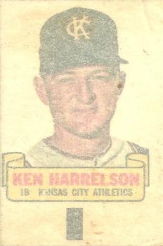 1966 Topps - Rub-Offs #NNO Ken Harrelson Back