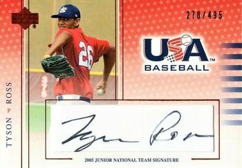 2005 Upper Deck USA Baseball Junior National Team - 2005 Junior National Team Signatures Black Ink #TR Tyson Ross Front