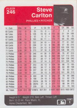 1985 Fleer #246 Steve Carlton Back