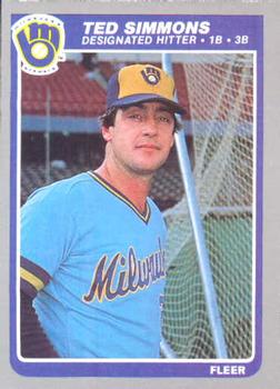 1985 Fleer #596 Ted Simmons Front