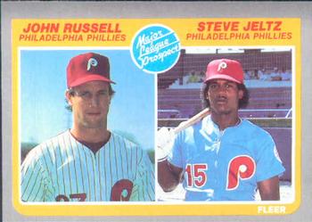 1985 Fleer #653 John Russell / Steve Jeltz Front