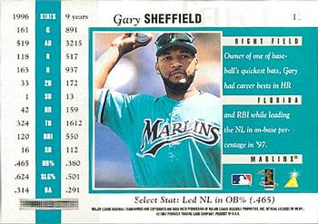 1997 Select #11 Gary Sheffield Back
