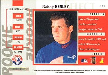 1997 Select #121 Bob Henley Back