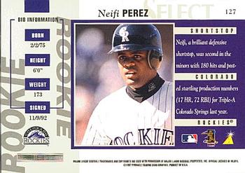 1997 Select #127 Neifi Perez Back