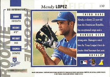 1997 Select #130 Mendy Lopez Back