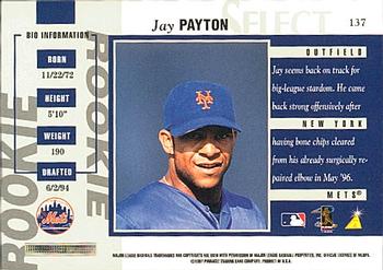1997 Select #137 Jay Payton Back