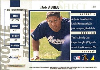 1997 Select #138 Bob Abreu Back