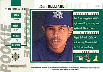 1997 Select #139 Ron Belliard Back
