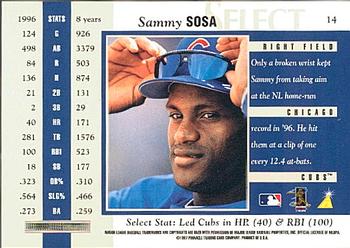 1997 Select #14 Sammy Sosa Back
