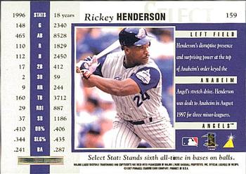 1997 Select #159 Rickey Henderson Back
