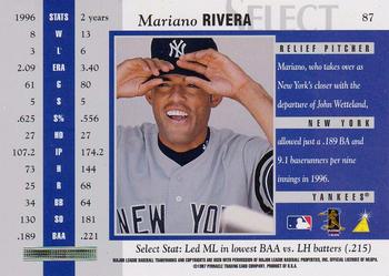 1997 Select #87 Mariano Rivera Back