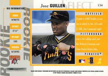 1997 Select #134 Jose Guillen Back