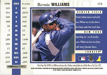 1997 Select #174 Bernie Williams Back