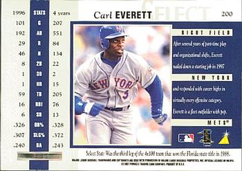 1997 Select #200 Carl Everett Back