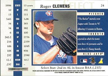 1997 Select #24 Roger Clemens Back