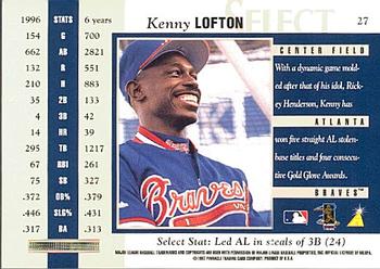1997 Select #27 Kenny Lofton Back
