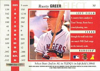 1997 Select #30 Rusty Greer Back