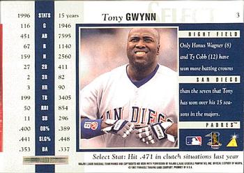 1997 Select #3 Tony Gwynn Back