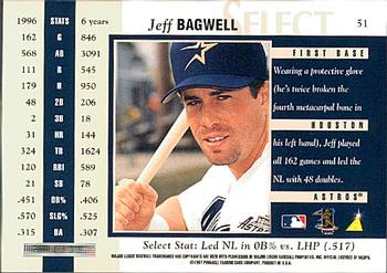 1997 Select #51 Jeff Bagwell Back