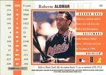 1997 Select #59 Roberto Alomar Back