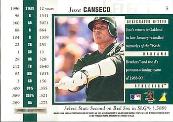 1997 Select #5 Jose Canseco Back