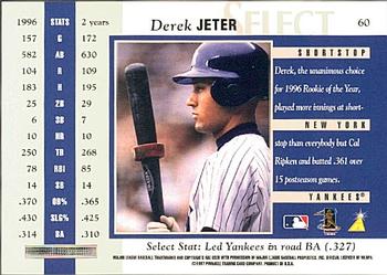 1997 Select #60 Derek Jeter Back