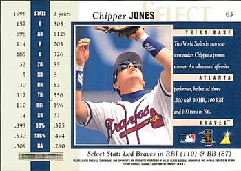 1997 Select #63 Chipper Jones Back