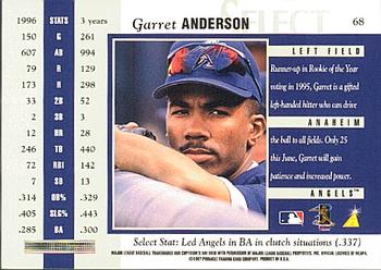 1997 Select #68 Garret Anderson Back