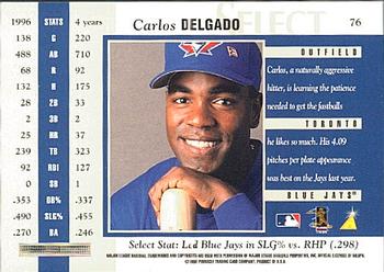1997 Select #76 Carlos Delgado Back