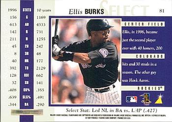 1997 Select #81 Ellis Burks Back