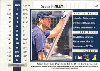 1997 Select #90 Steve Finley Back