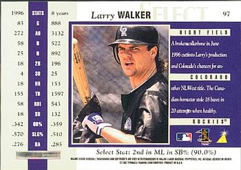 1997 Select #97 Larry Walker Back