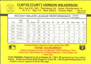 1989 Donruss Traded #T-34 Curtis Wilkerson Back
