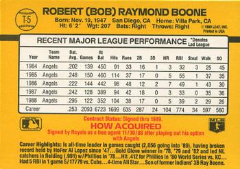 1989 Donruss Traded #T-5 Bob Boone Back