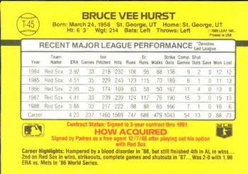1989 Donruss Traded #T-45 Bruce Hurst Back