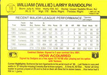 1989 Donruss Traded #T-8 Willie Randolph Back