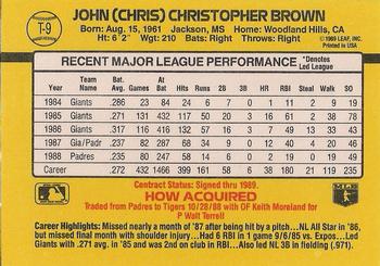 1989 Donruss Traded #T-9 Chris Brown Back