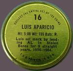 1971 Topps - Coins #16 Luis Aparicio Back