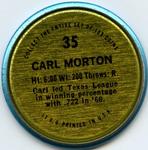 1971 Topps - Coins #35 Carl Morton Back