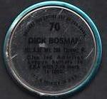 1971 Topps - Coins #70 Dick Bosman Back
