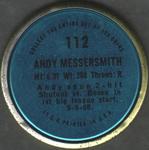 1971 Topps - Coins #112 Andy Messersmith Back
