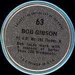 1971 Topps - Coins #63 Bob Gibson Back
